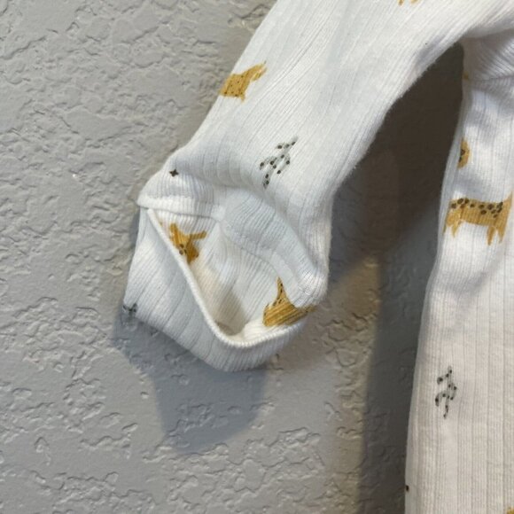 Emily & Oliver Rabbit + Bear Organic Cotton Infant Green Sleeper 6-9 Jungle Lion - Picture 5 of 8